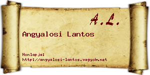 Angyalosi Lantos névjegykártya
